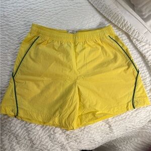 Yellow Shorts with Green Seams